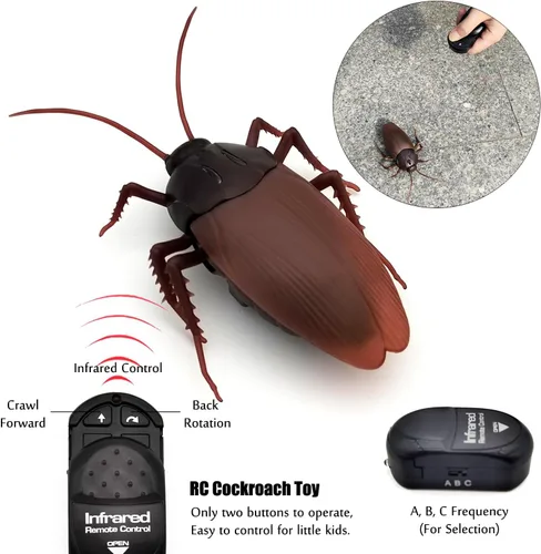 Vista 2 de Tipmant Coche de Control Remoto RC Cucaracha Vehículo Animal Juguetes Electrónicos Insecto Realista Insecto con Ojos Luminosos Mascota Gato Regalo