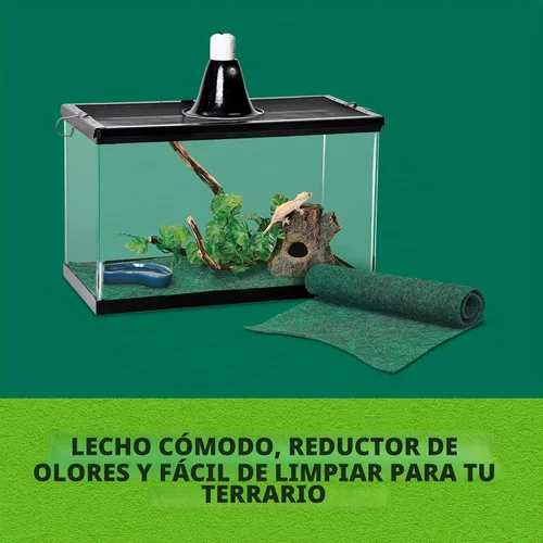 Vista 2 de Forro de sustrato para terrario de reptiles de Zilla, verde, 10G, 9.75" x 19.75
