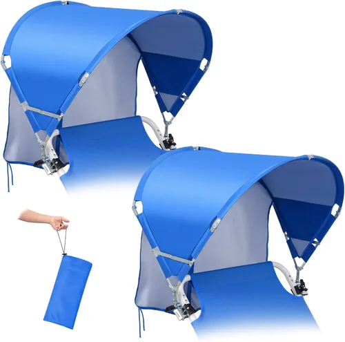 Vista 23 de Toldo universal XL resistente al viento para silla, extra grande plegable UPF 50+ con abrazadera ajustable, se adapta a la mayoría de la playa