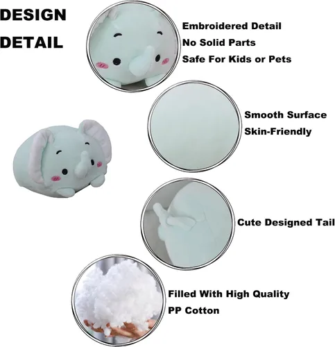 Vista 6 de Lindo mini elefante de peluche cilíndrico elefante de peluche, juguetes de peluche, regalos para niños y amantes o decoración del hogar, 8 pulgadas