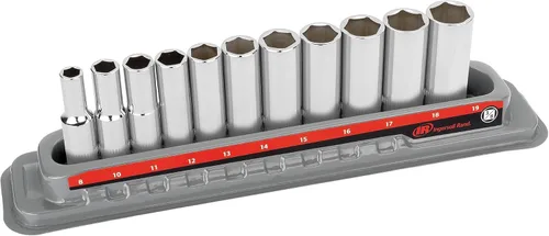 Vista 13 de Ingersoll Rand 11 Pc. Juego de llaves de vaso profundo de 1/4 pulgadas - Métrico 6 Pt.- 752045X