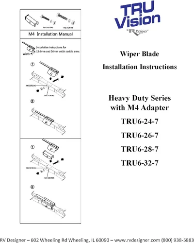 Vista 2 de RV Designer TRU6-24-7 - Limpiaparabrisas TruVision de 24 pulgadas, metal, resistente, 2