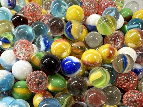 Vista 4 de ~Glass Pee Wee - Canicas de 0.472 in (juego de 50) de surtido aleatorio a granel, decoración, relleno de jarrón, acuario