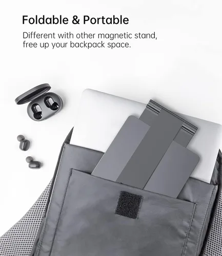 Vista 7 de KU XIU Soporte magnético plegable solo para iPad Pro 11 M4 (2024), soporte de tableta ajustable de aleación de aluminio de 360°, soporte