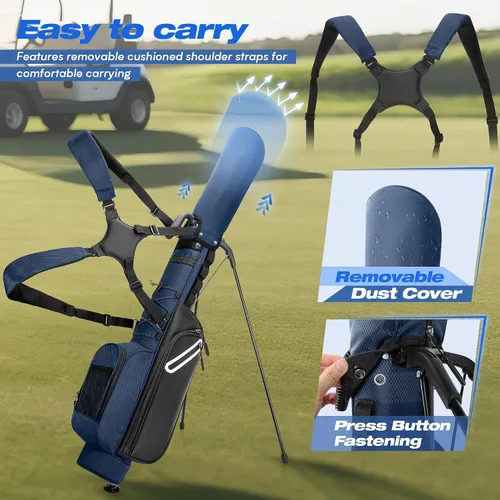 Vista 6 de GOBUROS Lightweight Golf Bag with Stand for Par 3 Courses and Driving Range