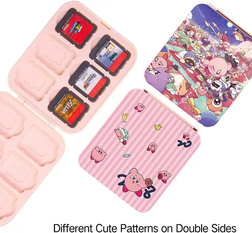 Vista 2 de PERFECTSIGHT Switch Game Card Case Kirby Compatible with Nintendo Switch Lite OLED Cute Anime Portable Thin Hard Shell Game Holder Kawaii Protective