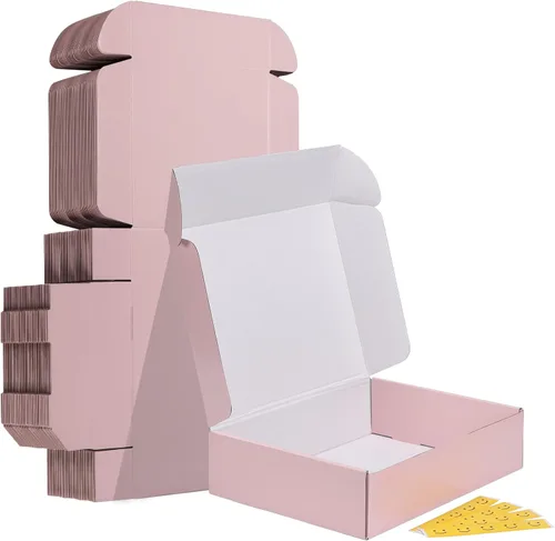 Vista 30 de HORLIMER Paquete de 40 cajas de envío de 5 x 5 x 5, caja de cartón corrugado blanco para correo, embalaje, pequeñas empresas