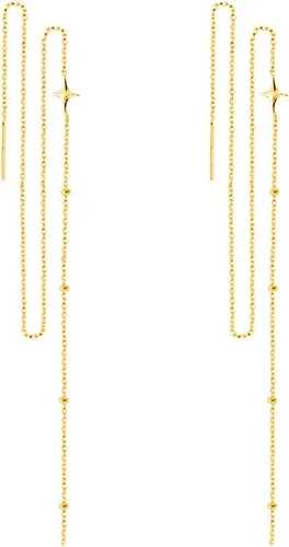 Vista 9 de SLUYNZ 925 Sterling Silver Star Long Dangle Earrings Chain for Women Teens Line Dangle Earrings Tassel Threader Chain plata de ley A