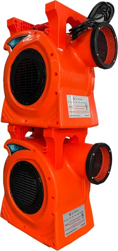 Vista 7 de Soplador turbo inflable comercial de 2 HP de doble admisión de aire, compacto y eficiente de energía para casa inflable grande, tobogán de agua