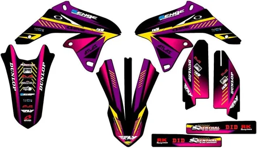 Vista 12 de 2010-2018 RMZ 250 Surge Black Senge Kit de base gráfica compatible con Suzuki