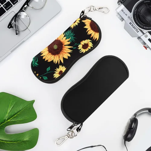 Vista 2 de MoKo Estuche suave para lentes de sol, paquete de 2, estuche de neopreno portátil ultraligero con cremallera para gafas, caja de seguridad