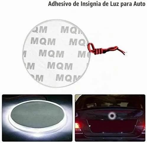 Vista 2 de MACHSWON Adhesivo de luz para auto - Lámpara LED de emblema de 82mm compatible con bombillas de luz blancas para BMW