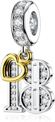 Vista 15 de JIAYIQI Collar de pulseras con dije de cumpleaños, plata de ley 925, cuentas para mujer