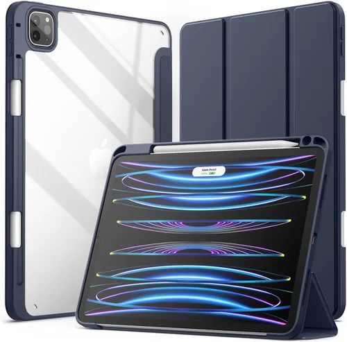 Vista 9 de JETech - Funda para iPad Pro 11" 4/3/2/1, color negro Cover for 2022/2021/2020/2018 Model, Clear Back, Pencil Holder, Slim Shockproof, Tri-Fold