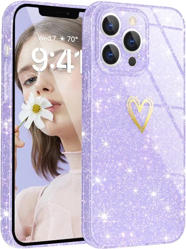 Vista 8 de Funda para iPhone 12 Pro Max, [purpurina transparente] [nunca amarilla] fundas de teléfono a prueba de golpes, funda protectora de silicona suave