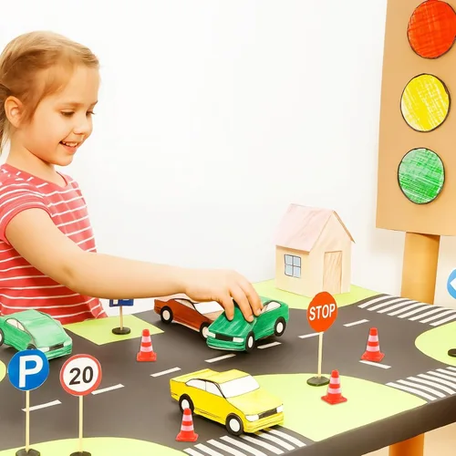 Vista 4 de 30 piezas de conos de tráfico mini, conos de seguridad de carretera de plástico en miniatura, entrenamiento, pequeños, para deportes, construcción