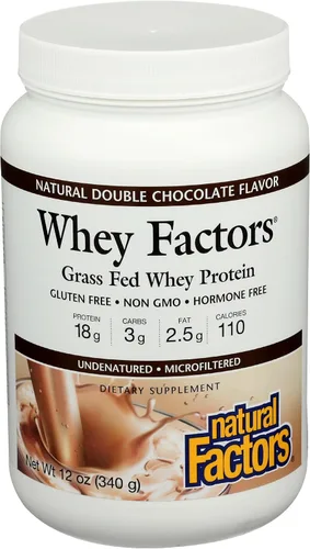 Vista 13 de Natural Factors Whey Factors, Grass Fed Whey Protein Concentrate, Aids Muscle Development and Immune Health, Double Chocolate, 2 lb