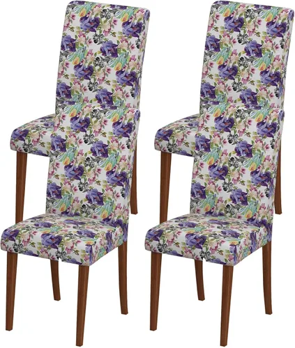 Vista 95 de Fundas para sillas de comedor CoSofSLIP, juego de 2, fundas estampadas elásticas antideslizantes, fundas extraíbles y lavables para sillas