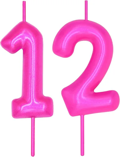 Vista 154 de DERVENTA Vela con números de 2.36 pulgadas, decoración perfecta para cumpleaños, brunch, postre, pastel, 1 pieza (número 0 rosa)