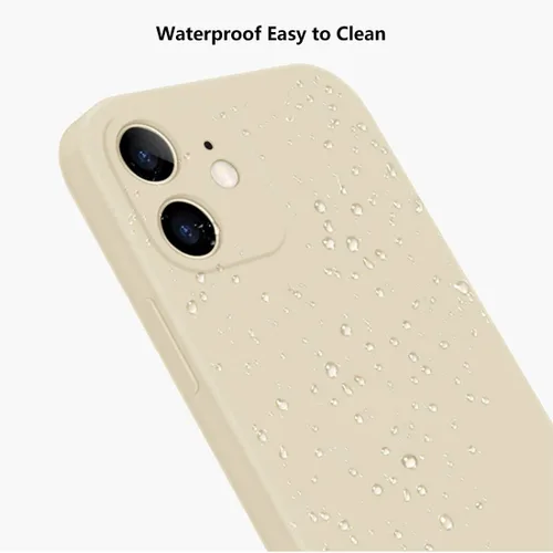 Vista 9 de Funda de silicona líquida compatible con iPhone 12 Mini de 5.4 pulgadas, antiarañazos y huellas dactilares, forro de microfibra a prueba de golpes