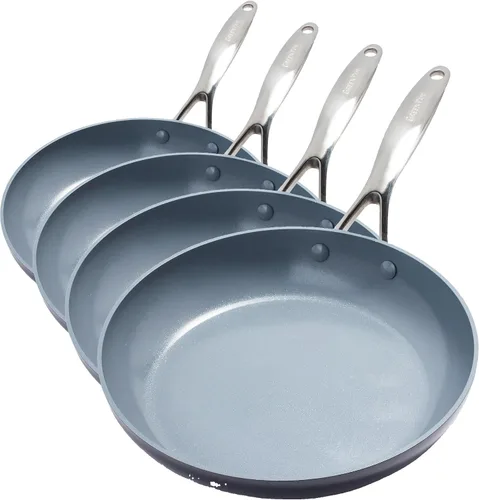 Vista 10 de GreenPan - Sartén antiadherente de cerámica anodizada y saludable Valencia Pro de 8 pulgadas, juego de sartenes sin PFAS, mango de acero inoxidable