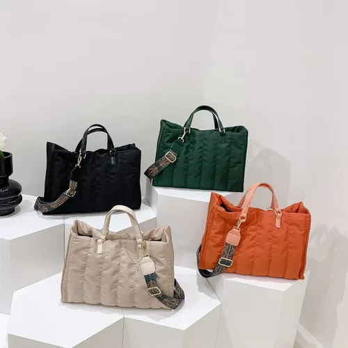 Vista 7 de GLOD JORLEE Bolsas acolchadas grandes para mujer, bolsas acolchadas de algodón de lujo para mujer, bolsa acolchada de invierno suave