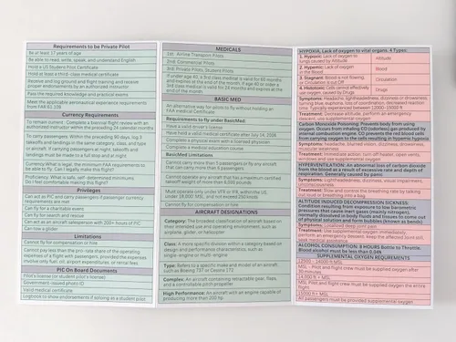 Vista 2 de Guía de examen oral de piloto estudiantil - Hoja de trucos laminada