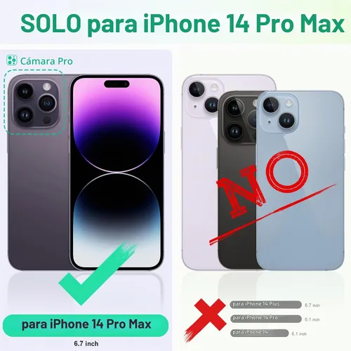Vista 2 de TUCCH Funda tipo cartera para iPhone 14 Pro Max (6.7") 2022, 4 tarjeteros Negro