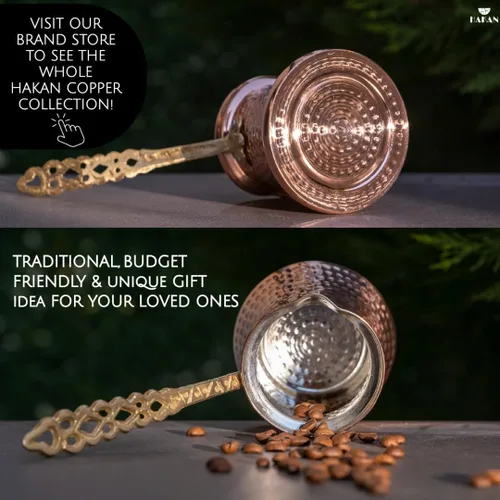 Vista 8 de Cafetera turca Hakan Hervidor de agua para estufa, cafetera, calentador de mantequilla, chocolate y leche Calentamiento uniforme y rápido
