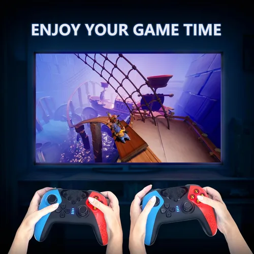 Vista 4 de SZDILONG 2Pack Nintendo Switch Controllers with Turbo, Vibration, and Wake-Up Feature for Nintendo SwitchLiteOLED - Ultimate Gaming Experience