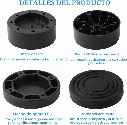 Vista 4 de Elevadores de cama ajustables para muebles, elevadores resistentes, altura de 2 pulgadas