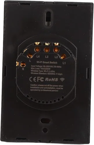 Vista 6 de Smart Life - Interruptor de pared de cristal basculante compatible con control remoto para circuitos de 4 vías, CA 95-250 V, color negro