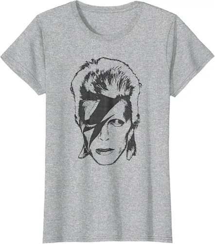 Vista 8 de David Bowie - Camiseta Lightning, Gris Asfalto