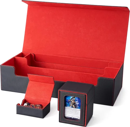 Vista 20 de Venssu MTG Caja de cubierta con pantalla Commander, funda para cartas de ángel para 120 tarjetas de una sola funda, caja de almacenamiento