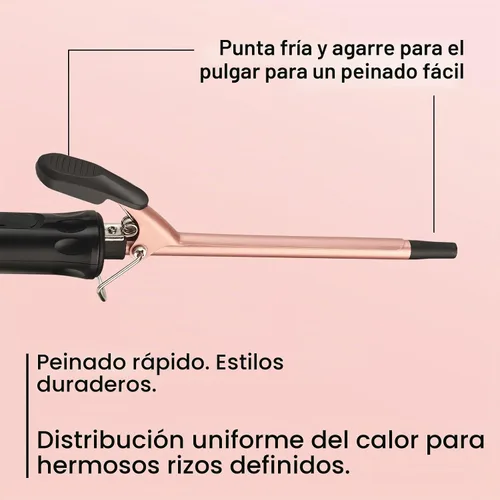 Vista 6 de JAETON Varita rizadora pequeña de 3/8 pulgadas con temperatura ajustable