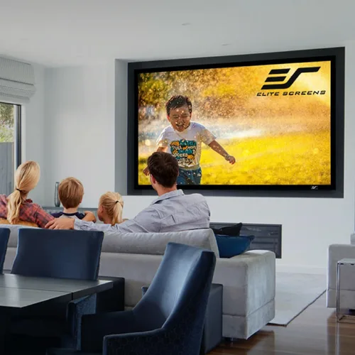 Vista 2 de Elite Screens Serie ezFrame, Pantalla de proyección de cine en casa de marco fijo Sable Frame Series