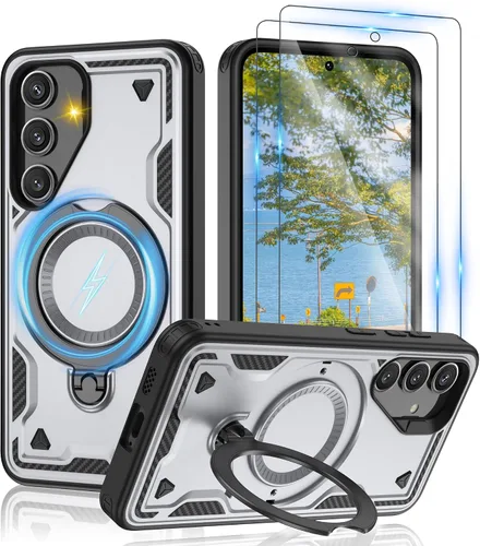 Vista 29 de Gritup fro Funda para Google Pixel 9A, funda protectora magnética de grado militar compatible con Mag-Safe, 2 protectores de pantalla HD, soporte