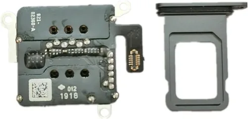 Vista 3 de YESUN Lector de tarjetas SIM dual Flex Cable con bandeja de tarjeta SIM Soporte Adaptador de ranura Reemplazo para iPhone 11 (negro)