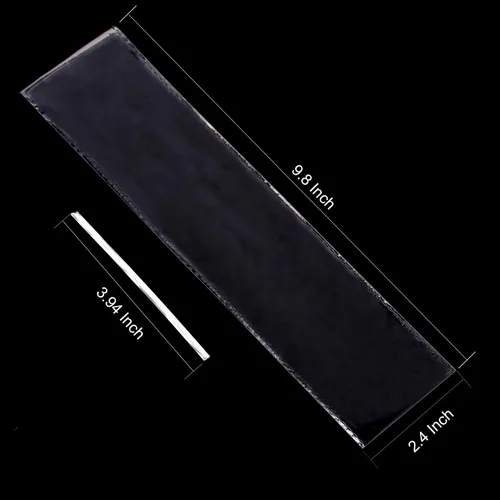 Vista 2 de Pangda 200 bolsas de pretzel de 2 x 10 pulgadas, bolsas de plástico rectangulares de celofán para dulces de chocolate, galletas con 200 lazos
