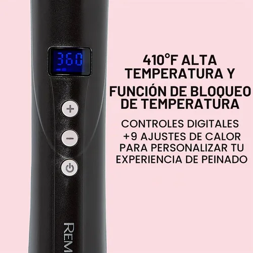 Vista 5 de Colección Remington T Studio Salon perla plancha digital para crespos de cerámica, Rosado