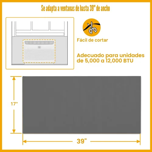 Vista 2 de LBG Products Paneles laterales para aire acondicionado de ventana, panel de espuma AC de cobertura completa para unidades de aire acondicionado