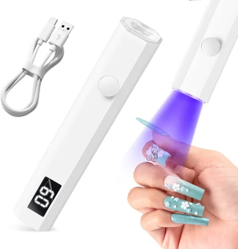 Vista 4 de Mlogiroa - Lámpara de uñas UV con clip para uñas de gel, cuello de cisne, secado rápido