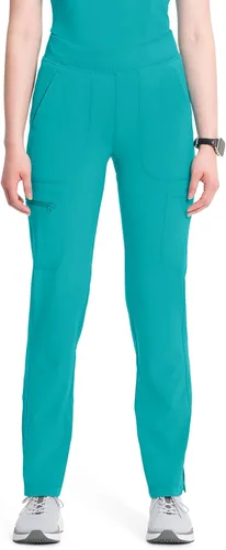 Vista 8 de Cherokee Infinity - Pantalón médico para mujer, tiro medio, pierna cónica Negro