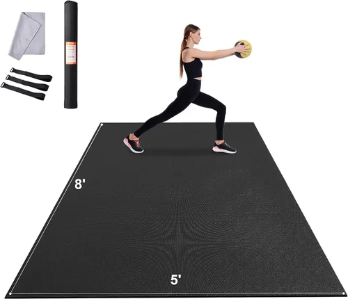 Vista 15 de VEVOR Large Exercise Mat, 12'x6'/10'x6'/9'x6'/8'x6'/8'x5'/7'x5'/6'x4' (7mm) Extra Thick, Non Slip High Density Premium Workout Mat, Exercise Yoga