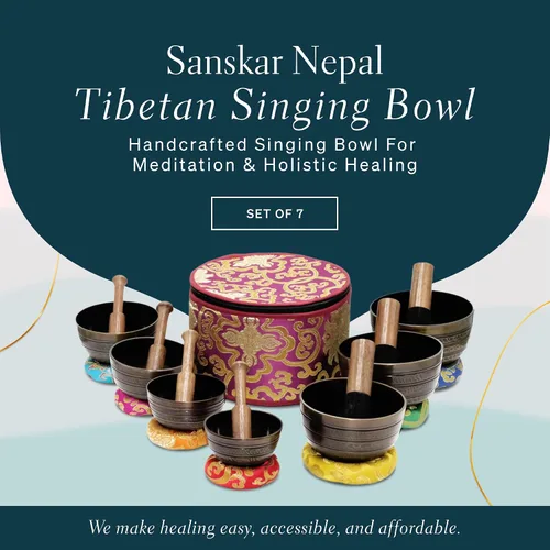 Vista 2 de Juego de 7 cuencos tibetanos, cuencos cantores hechos a mano para meditación y curación holística, accesorios de yoga, cuencos negros de 3 a 5