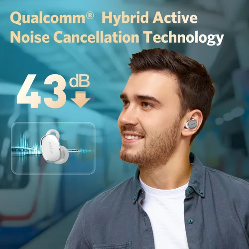 Vista 11 de EarFun Free Pro 3 Auriculares inalámbricos con cancelación de ruido, sonido de alta resolución, Snapdragon Sound con Qualcomm aptX™ Adaptive, 6