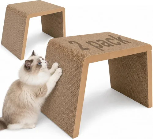 Vista 9 de SZEE Cama rascador para gatos y casa de cartón de madera maciza para gatos