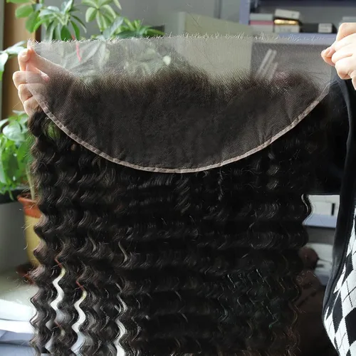 Vista 29 de BEEOS Frontal de Encaje HD de 13 x 4 pulgadas Solamente, cabello humano virgen lacio de color rubio 613, línea de cabello prearrancado de 0.10mm
