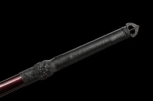 Vista 5 de JIHPENsword, espada shikomizue japonesa hecha a mano, hoja negra de espiga completa con vaina, 41 pulgadas
