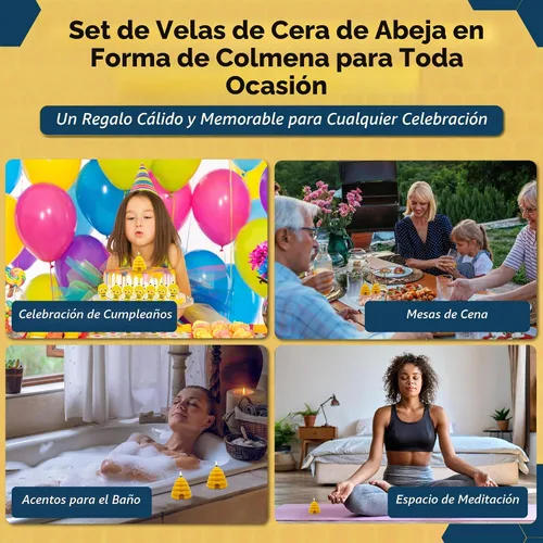 Vista 7 de Alternative Imagination Beehive - Velas votivas – Paquete de 4 velas de cera de abeja pura vertidas a mano con mechas de algodón – Sin perfume,